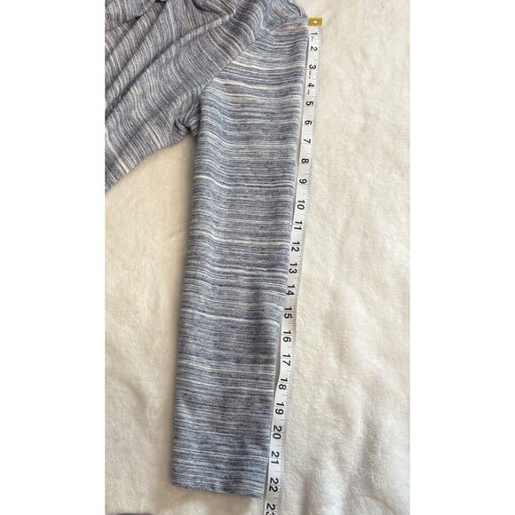 Womens Size S Gray Long Sleeve Striped Hooded Pullover Lightweight Top - Picture 9 of 10